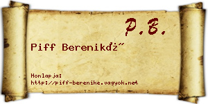 Piff Bereniké névjegykártya